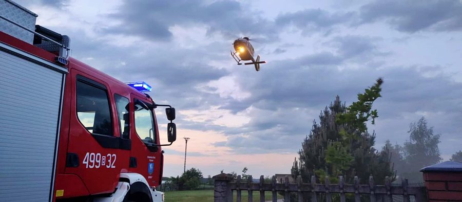 Sokoły: Niecodzienny widok - helikopter LPR ląduje dwa razy w krótkim czasie