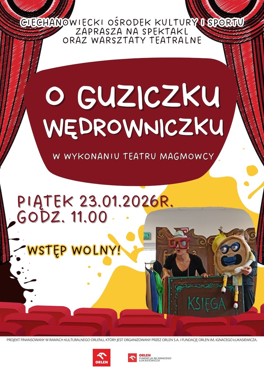„O guziczku wędrowniczku” w Ciechanowcu. Teatr Magmowcy wystąpi dla najmłodszych