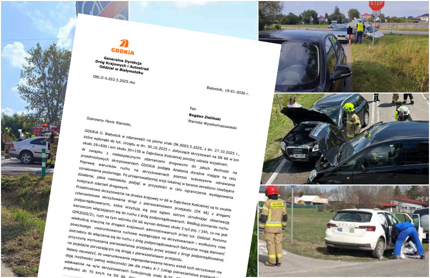 „Skrzyżowania strachu” w Dąbrówce Kościelnej. GDDKiA odpowiada na interpelację radnych