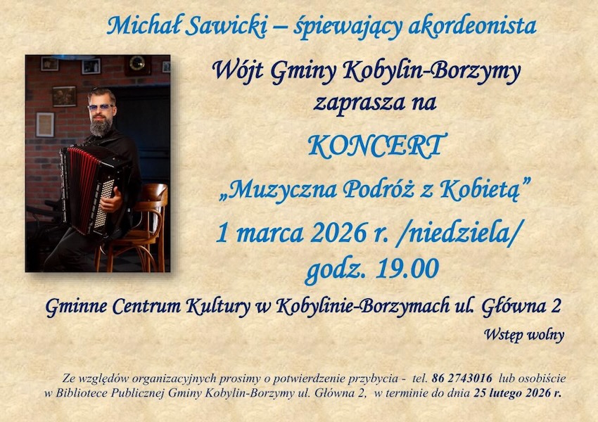 Koncert w Kobylinie-Borzymach już 1 marca. Sprawdź szczegóły