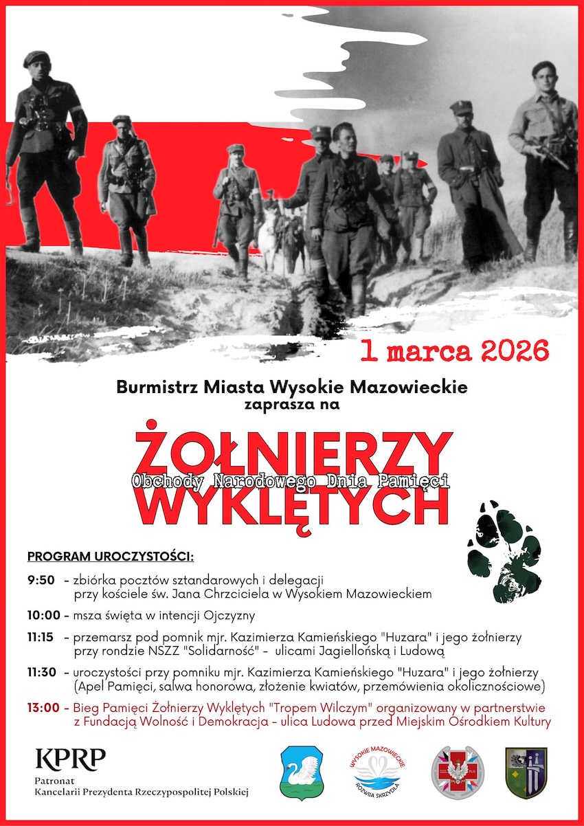 Obchody Narodowego Dnia Pamięci Żołnierzy Wyklętych 2026 w Wysokiem Mazowieckiem