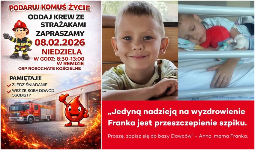 Strażacy z gminy Czyżew mobilizują siły. Krew i szpik pilnie potrzebne