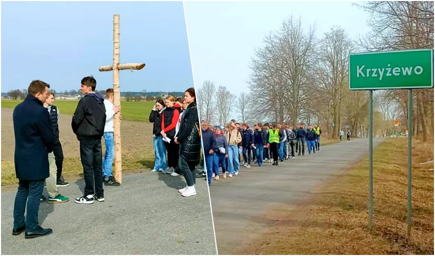 Tradycyjna Droga Krzyżowa uczniów z Krzyżewa. Pieszo dotarli do Bazyliki w Sokołach [foto]