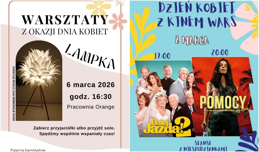 Dzień Kobiet w Wysokiem Mazowieckiem: Zrób własną lampkę i idź do kina
