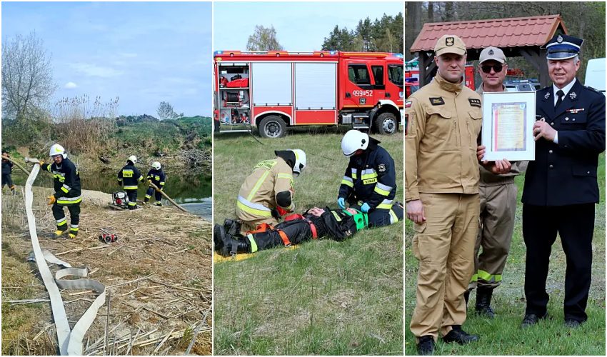 Rozbita awionetka i drony. Strażacy z gminy Nowe Piekuty ćwiczyli w trudnych warunkach [foto]