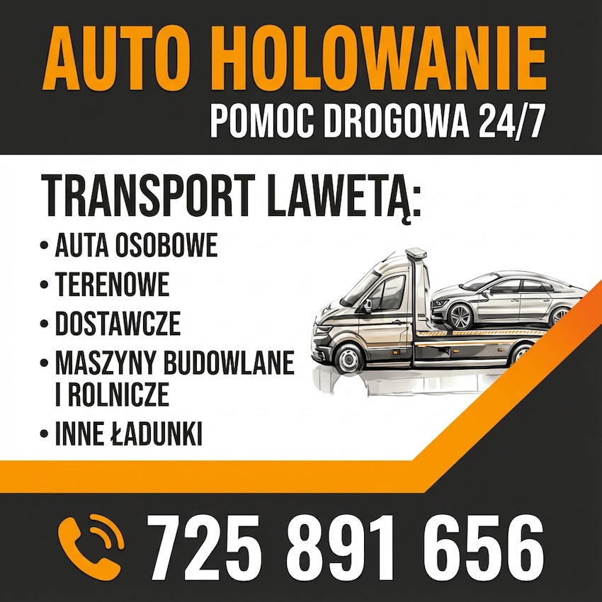 Pomoc drogowa 24h: auta osobowe, dostawcze i maszyny rolnicze