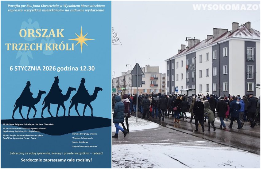 Orszak Trzech Króli 2026 w Wysokiem Mazowieckiem. Harmonogram wydarzenia