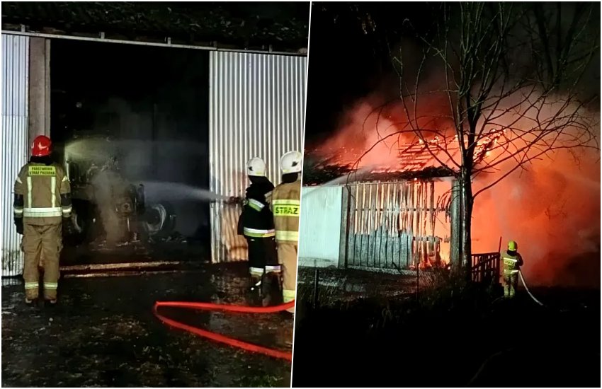 Nocna łuna nad gminą Szepietowo. Płonęła stodoła w Wojnach-Wawrzyńcach [foto]