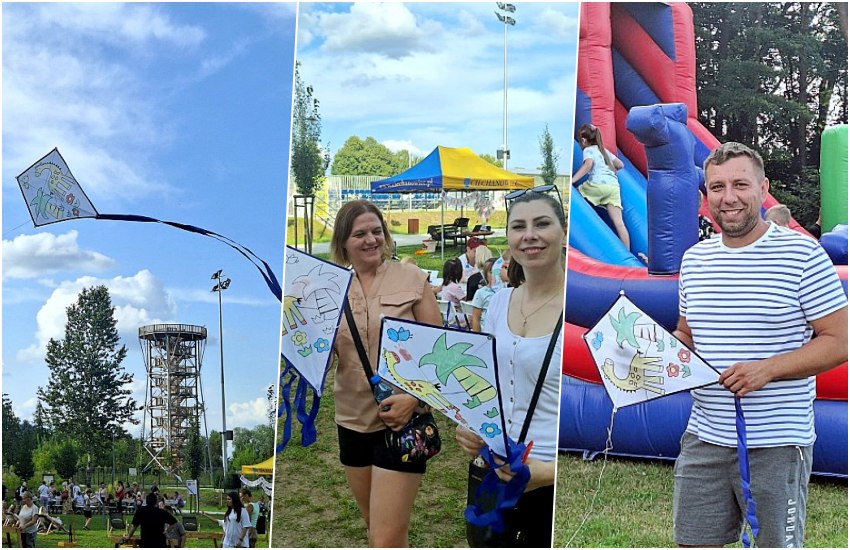 Kolorowe latawce szybowały nad Ciechanowcem podczas rodzinnego festiwalu [foto]