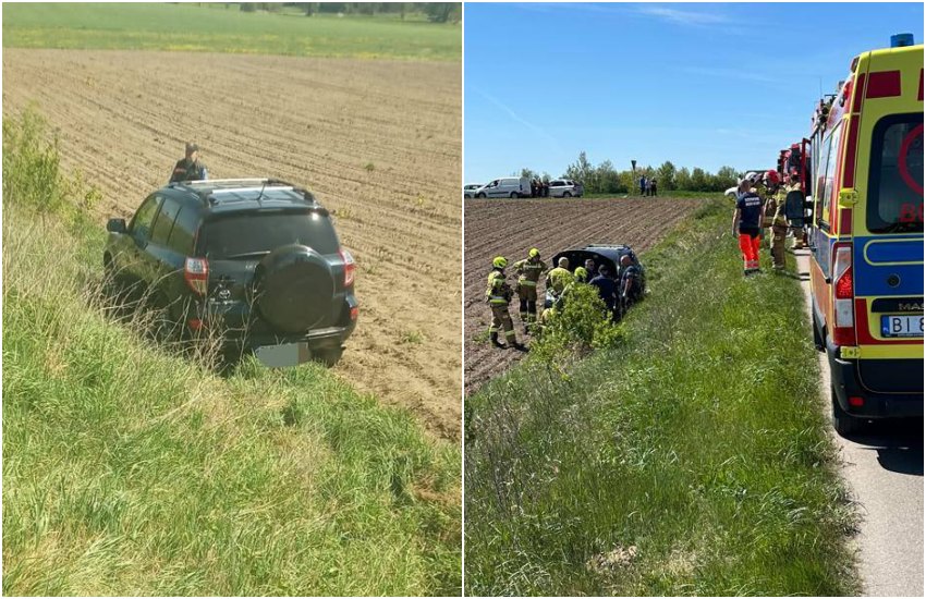 Pierwszomajowa kolizja w gminie Kobylin-Borzymy: Zderzenie renault z toyotą [foto]