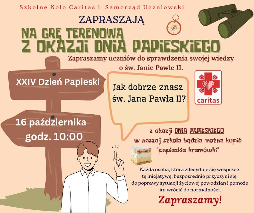 Krzyżewo: Dzień Papieski z grą terenową i kremówkami