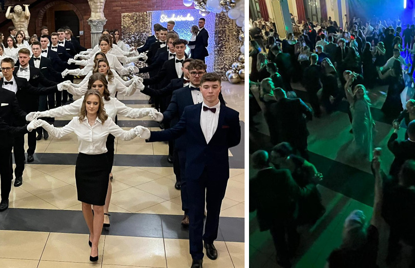 Wysokie Mazowieckie: Studniówka 2024: Maturzyści LO im. Króla Kazimierza Jagiellończyka kroczą ku dorosłości [wideo/foto]
