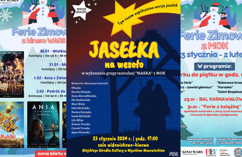 Wysokie Mazowieckie: Ferie pełne atrakcji w MOKu i Kinie WARS