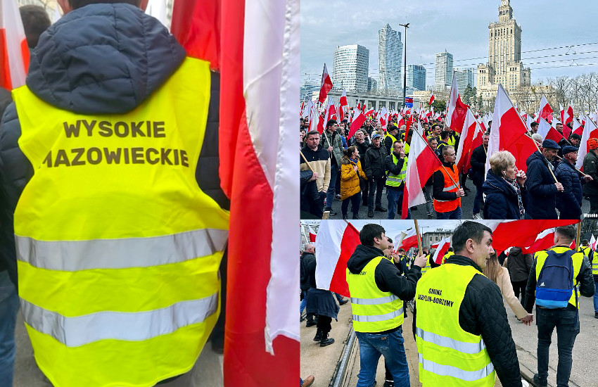 Wysokie Mazowieckie: Rolnicy z wysokomazowieckiego na strajku w Warszawie [foto/wideo]