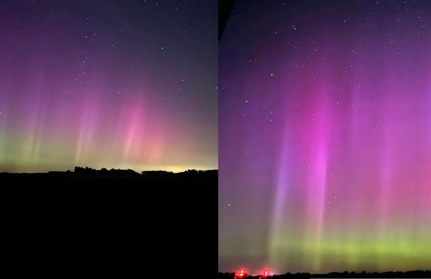 Zorza polarna nad powiatem wysokomazowieckim: Niezwykłe zjawisko uchwycone przez naszych czytelników