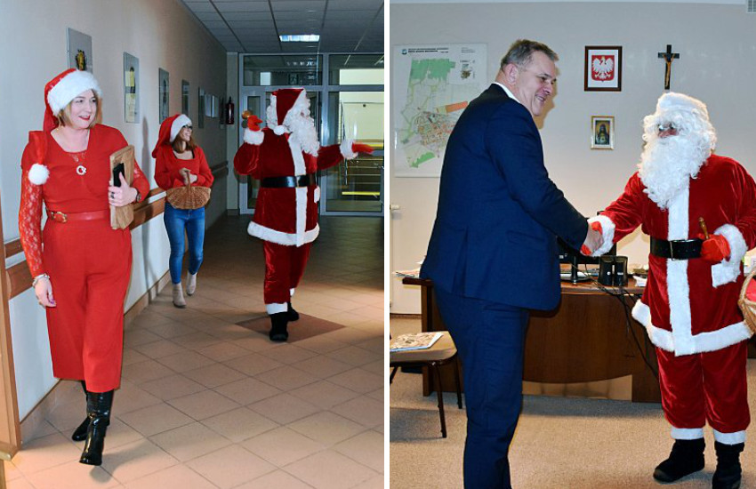 Wysokie Mazowieckie: Św. Mikołaj odwiedził Burmistrza i urzędników [foto]