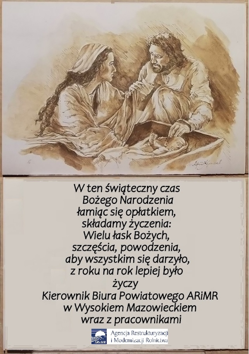 Biuro Powiatowe ARiMR w Wysokiem Mazowieckiem. Życzenia świąteczne
