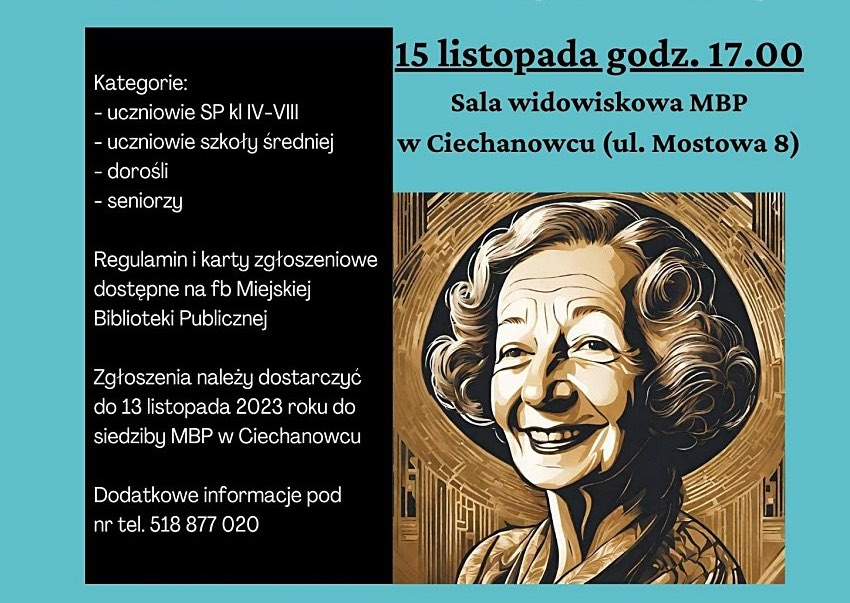 Ciechanowiec: Poezja i muzyka w hołdzie Szymborskiej – zapowiedź konkursów