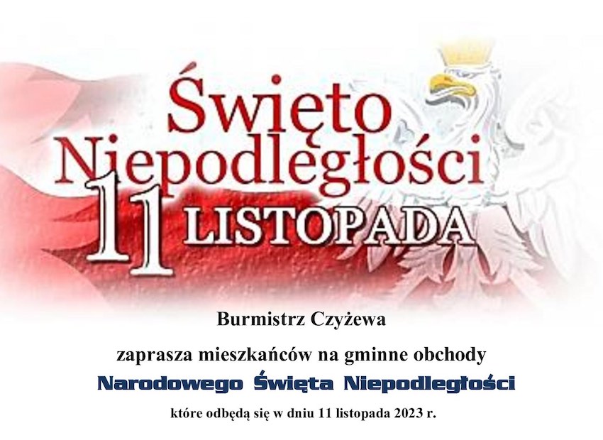Gminne obchody Święta Niepodległości w Czyżewie – program