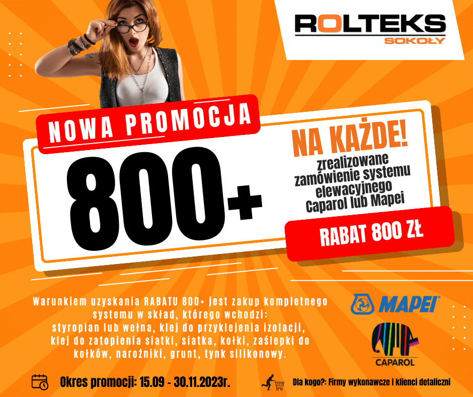 Elewacja 800+ !!! Hit sezonu w Składach Budowlanych Rolteks-u