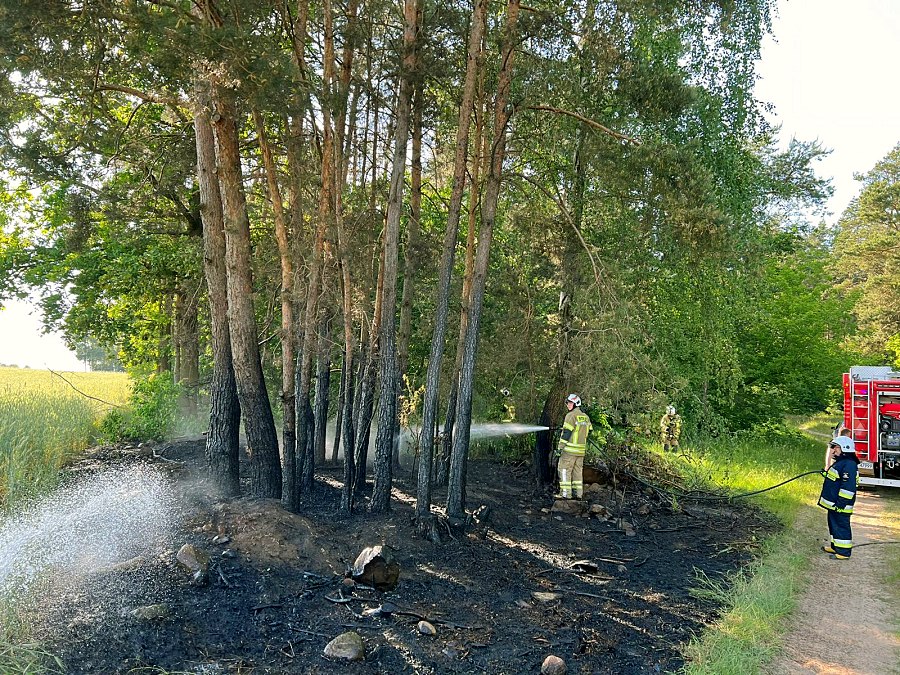 "14 zastępów straży pożarnej na miejscu pożaru w Roszkach-Sączkach
