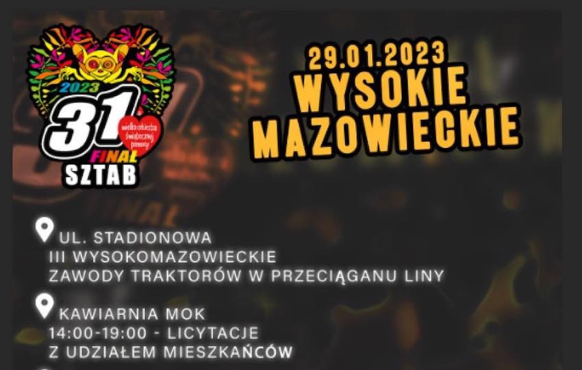 WOŚP w Wysokiem Mazowieckiem! Koncerty, licytacje, turnieje [program]