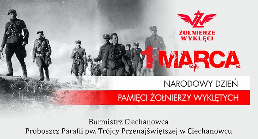 Ciechanowiec. Zaproszenie na uroczystość z okazji Narodowego Dnia Pamięci Żołnierzy Wyklętych