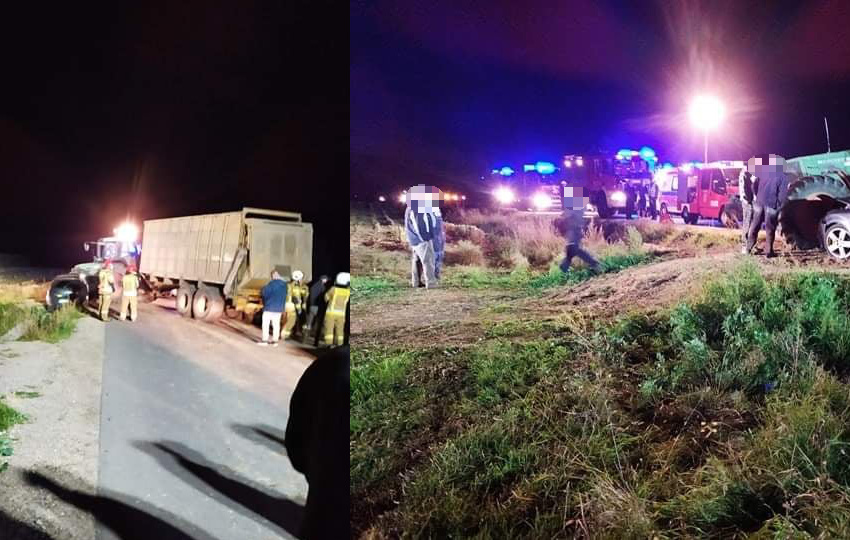 Klukowo. Zderzenie osobówki i ciągnika rolniczego. Jedna osoba trafiła do szpitala