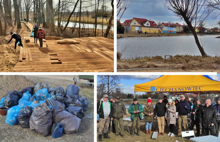 Kilkadziesiąt osób sprzątało teren wokół ciechanowieckiego zalewu i rzeki Nurzec [foto]