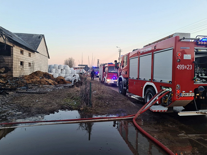 8 zastępów straży gasiło pożar w miejscowości Dąbrowa-Moczydły [foto]