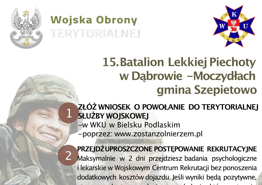 Szepietowo. Rekrutacja do nowego nowego batalionu lekkiej piechoty w Dąbrowie-Moczydłach