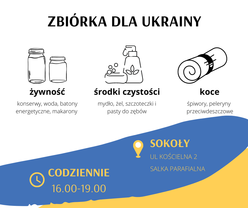 Sokoły. Zbiórka najpotrzebniejszych produktów dla obywateli Ukrainy (2)