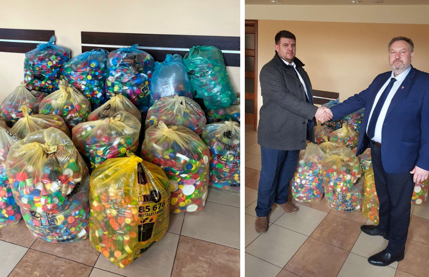 Kobylin-Borzymy. Góra nakrętek została przekazana na rzecz chorego Filipka