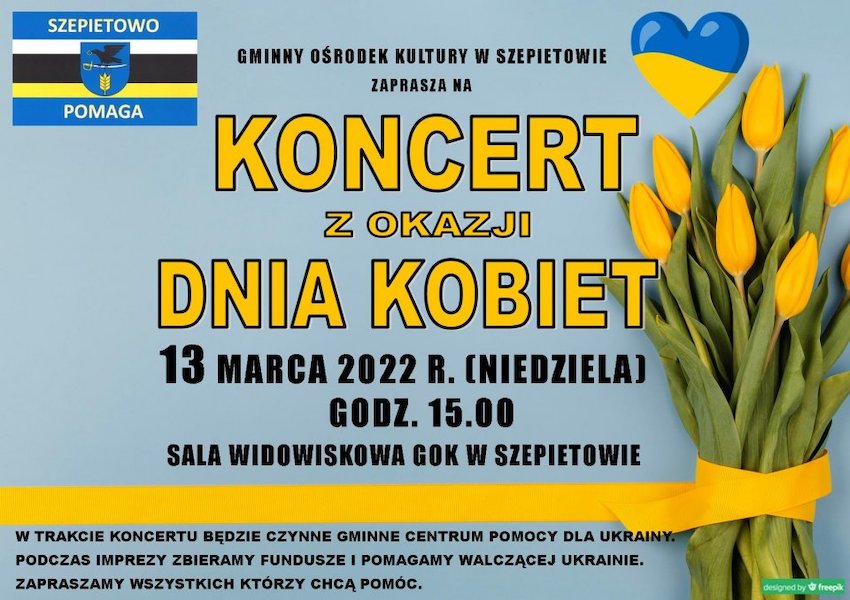 Szepietowo. Koncert z okazji Dnia Kobiet i zbiórka na rzecz Ukrainy