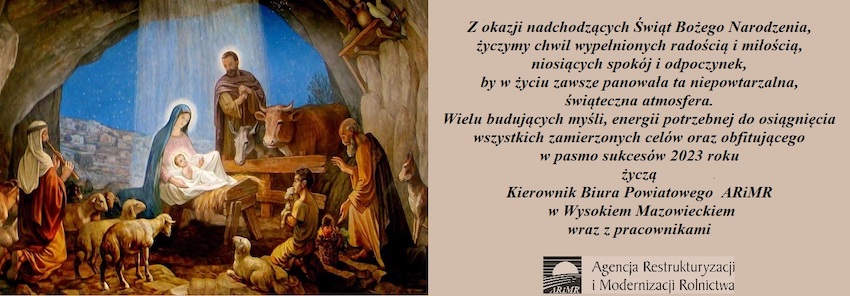 Życzenia. Agencja Restrukturyzacji i Modernizacji Rolnictwa w Wysokiem Mazowieckiem