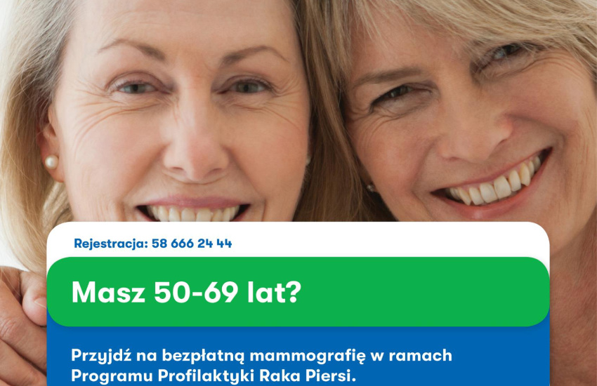 Wysokie Mazowieckie i Ciechanowiec. Bezpłatne badania mammograficzne dla Pań 50-69 lat
