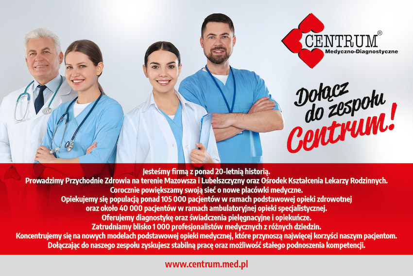 Centrum Medyczno-Diagnostyczne sp. z o. o. poszukuje kandydatów na stanowisko:  Lekarz POZ