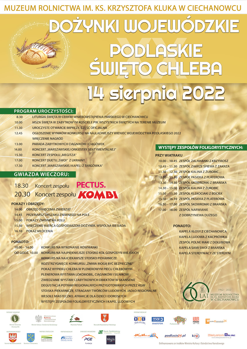 2022 07 29 Podlaskie Święto Chleba plakat z zespołami kopia
