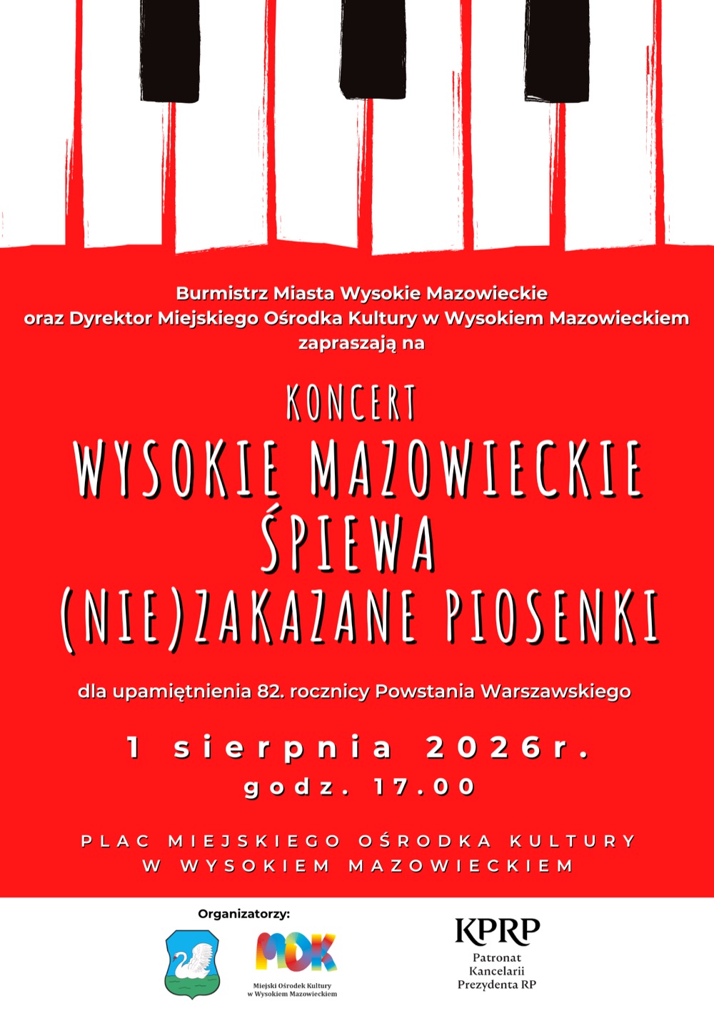 Wysokie Mazowieckie: plakat koncertu Wysokie Mazowieckie śpiewa (nie)zakazane piosenki