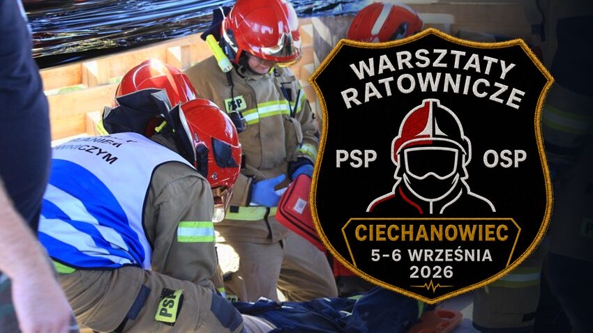 Ciechanowiec: odznaka II Warsztatów Ratowniczych i strażacy podczas ćwiczeń ratowniczych