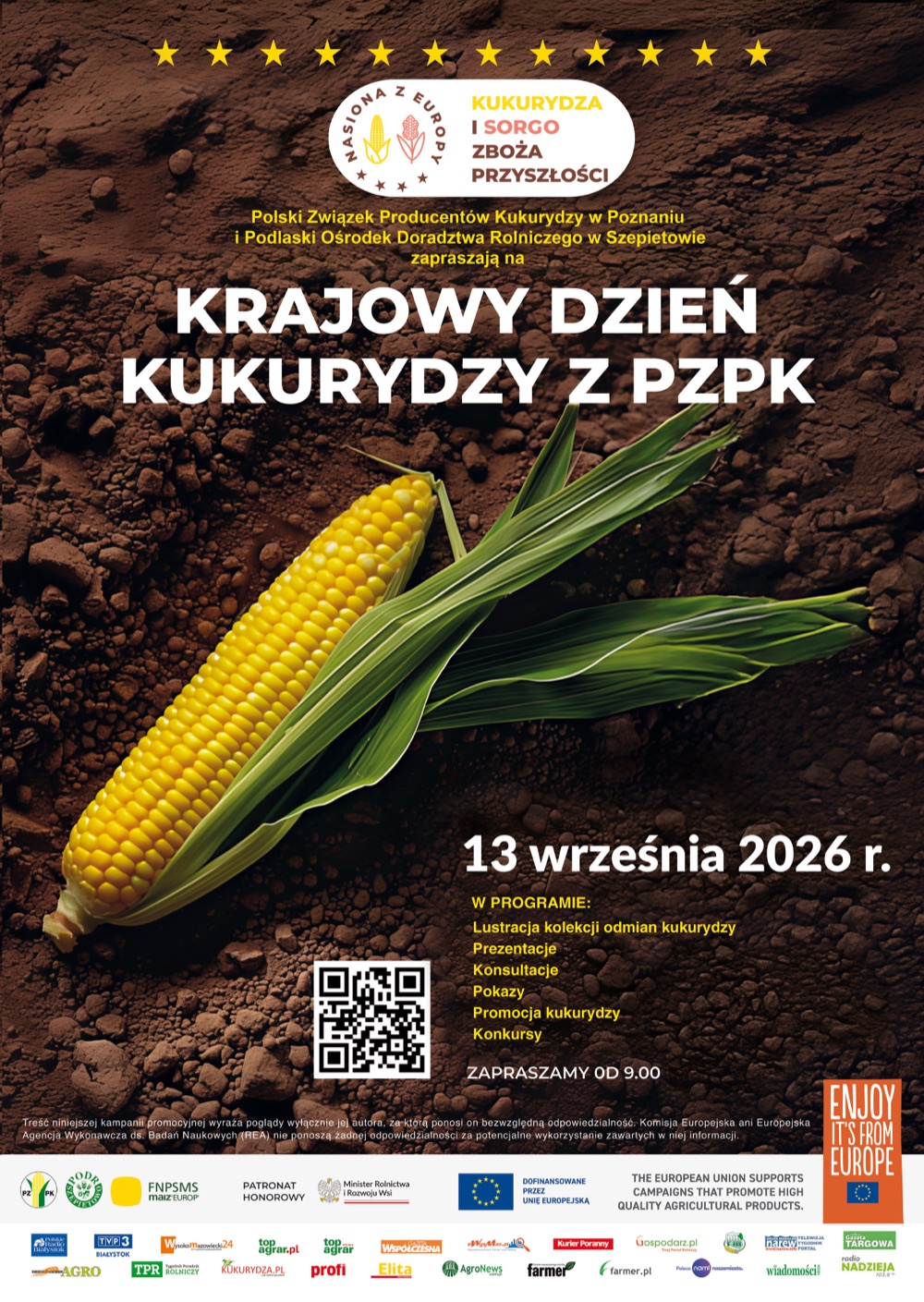 Plakat Krajowego Dnia Kukurydzy z PZPK w Szepietowie, 13 września 2026