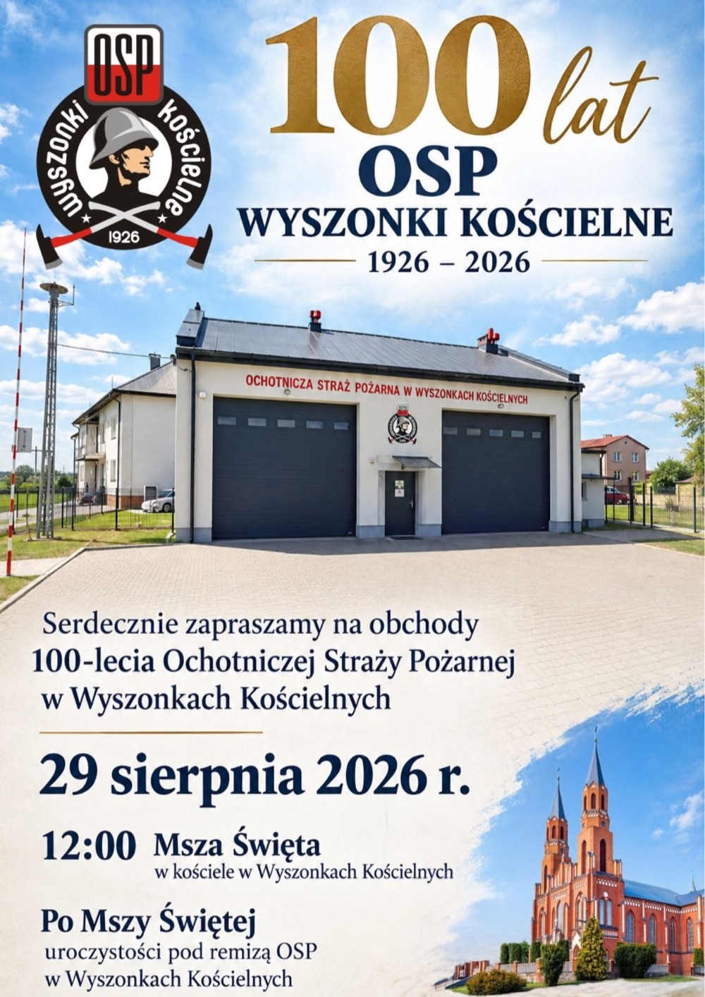 Wyszonki Kościelne: plakat obchodów 100-lecia OSP