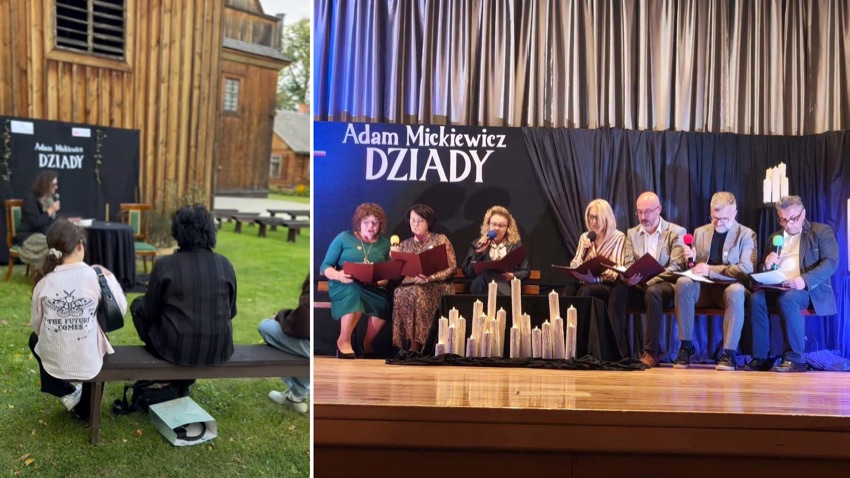 Ciechanowiec: czytanie „Dziadów” w skansenie Muzeum Rolnictwa i na scenie Miejskiej Biblioteki Publicznej