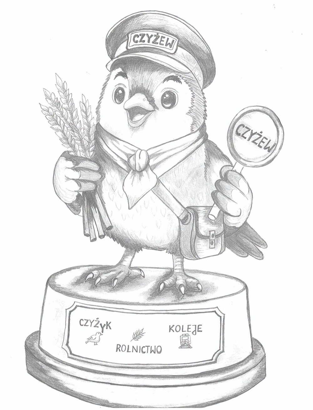 Projekt figurki Czyżyka - symbolu gminy Czyżew, autorstwa Nikoli Dmochowskiej
