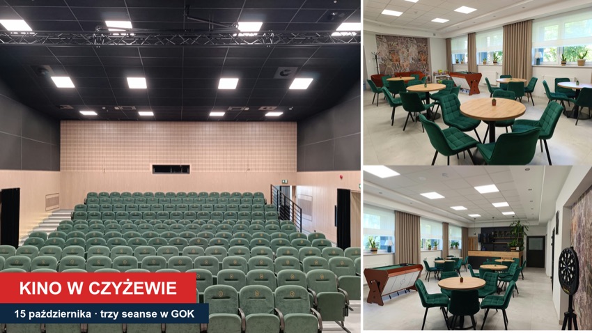 Odnowiona sala kinowa i kawiarenka w GOK w Czyżewie
