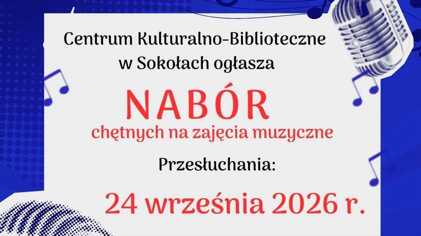 Nabór na zajęcia muzyczne w Centrum Kulturalno-Bibliotecznym w Sokołach