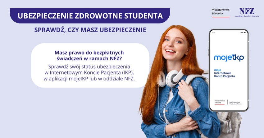 Grafika NFZ: jak sprawdzić status ubezpieczenia zdrowotnego studenta w IKP i mojeIKP