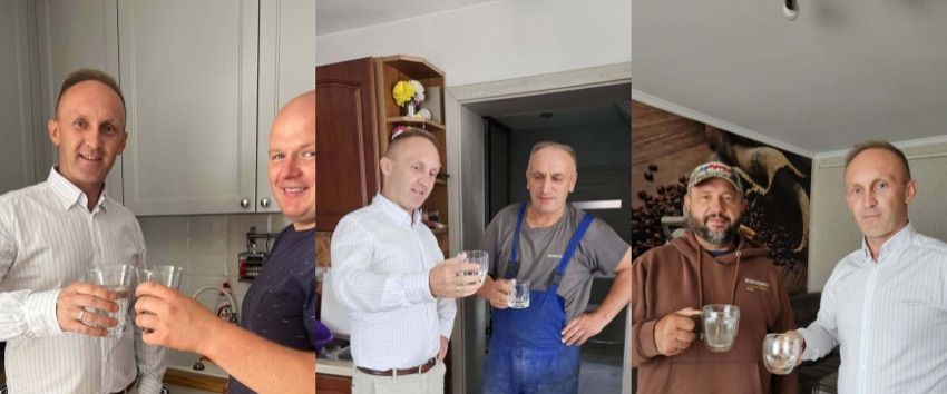 Wójt gminy Kulesze Kościelne pije wodę z kranu razem z mieszkańcami
