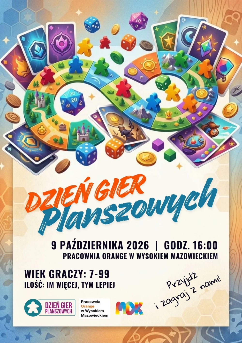 Dzień Gier Planszowych w Pracowni Orange w Wysokiem Mazowieckiem, 9 października 2026