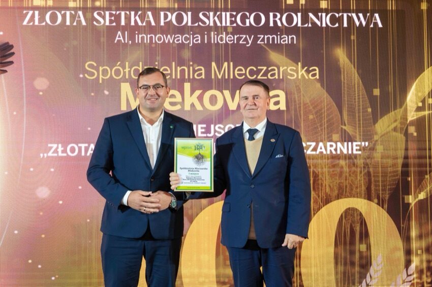 Prezes Grupy Mlekovita Dariusz Sapiński z ministrem rolnictwa na gali Złota Setka Polskiego Rolnictwa 2026